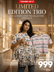 Crop Tee Limited Edition Trio | Free Size Ultra-Comfort Collection for Everyday Style - Pack of 3