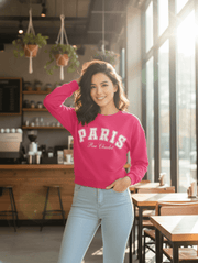 Paris Hot Pink Crop Sweatshirt – Bold Statement Streetwear