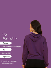 Authentic Crop Hoodie – Bold Streetwear Essential in Purple