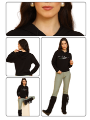 Italian Crop Hoodie – Classic Black Streetwear for Pre-Winter