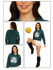 Good Energy Crop Hoodie – Vibrant Streetwear in Peacock Blue