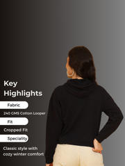 Boston Crop Hoodie – Navy Blue Streetwear Essential