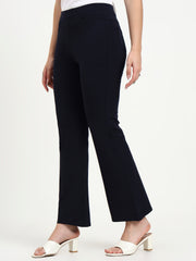 BELL BOTTOM JEGGING In Navy| Retro Chic Comfort with Modern All-Season Stretch
