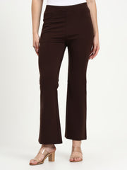 BELL BOTTOM JEGGING In Coffee| Retro Chic Comfort with Modern All-Season Stretch