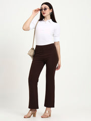 BELL BOTTOM JEGGING In Coffee| Retro Chic Comfort with Modern All-Season Stretch