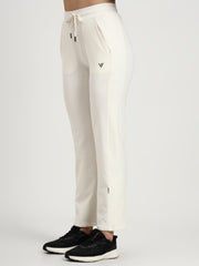 White Cotton Looper Lowers | Contour Series – Premium Comfort Wear