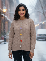KNITTED FLOWER Premium Winter Sweater | Timeless Cozy Comfort
