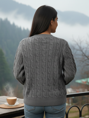 KNITTED FLOWER Premium Winter Sweater | Timeless Cozy Comfort