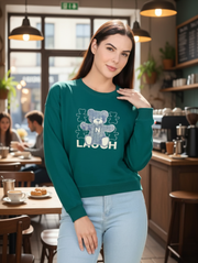Teddy Laugh Crop Sweatshirt – Playful Pre-Winter Streetwear in 3 Colors