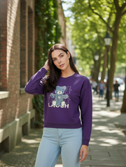 Teddy Laugh Crop Sweatshirt – Playful Pre-Winter Streetwear in 3 Colors