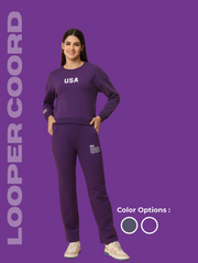 USA Looper Coord Set – Premium Pre-Winter Cotton Co-Ord for Streetwear Vibes