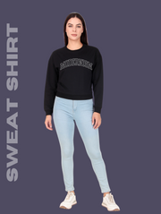 Modernisim Black Crop Sweatshirt – Minimal Luxe Streetwear