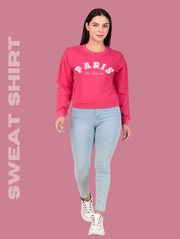 Paris Hot Pink Crop Sweatshirt – Bold Statement Streetwear