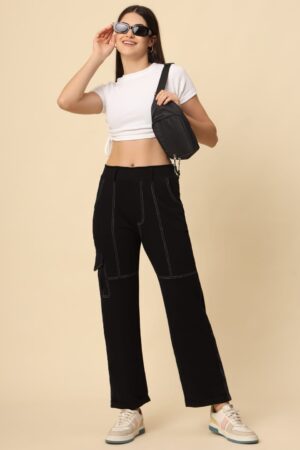 V-Hanu - Denim Look Cotton Looper | Black