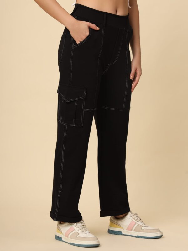 V-Hanu - Denim Look Cotton Looper | Black - Image 4